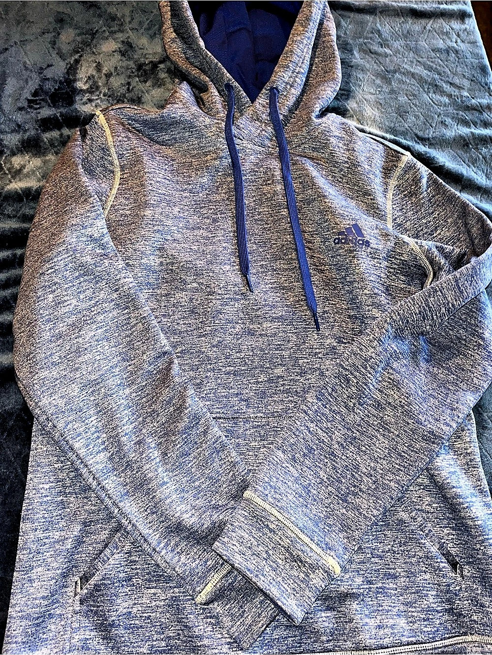 Adidas Climawarm Space-Dye Fleece Hoodie Blue & white Medium